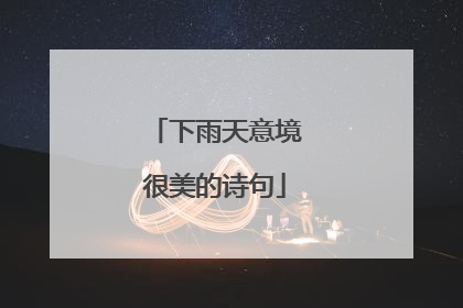 下雨天意境很美的诗句