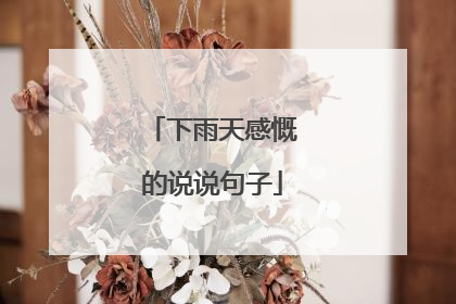 下雨天感慨的说说句子