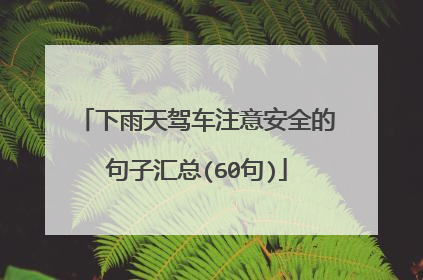 下雨天驾车注意安全的句子汇总(60句)