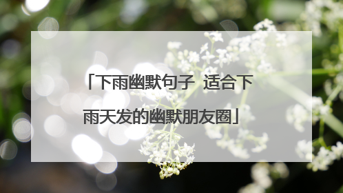 下雨幽默句子 适合下雨天发的幽默朋友圈