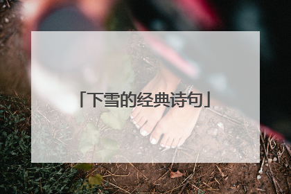 下雪的经典诗句