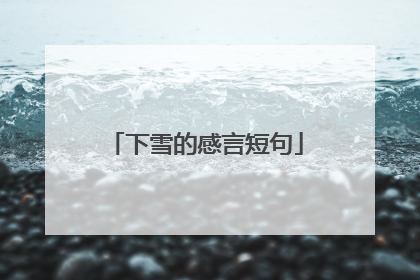 下雪的感言短句