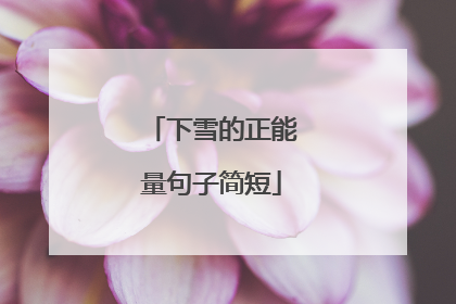 下雪的正能量句子简短
