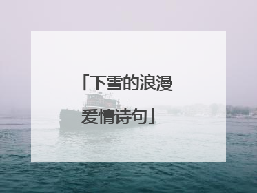 下雪的浪漫爱情诗句
