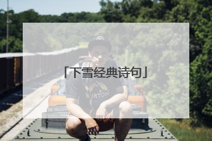 下雪经典诗句
