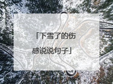 下雪了的伤感说说句子