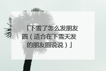 下雪了怎么发朋友圈（适合在下雪天发的朋友圈说说）