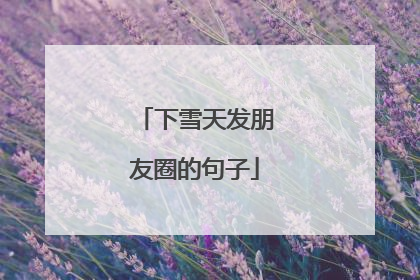 下雪天发朋友圈的句子