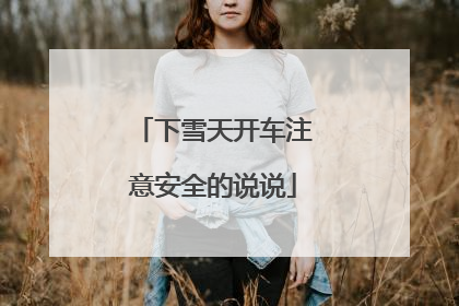 下雪天开车注意安全的说说