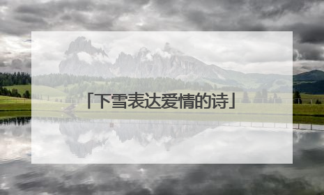 下雪表达爱情的诗