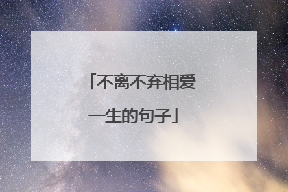 不离不弃相爱一生的句子