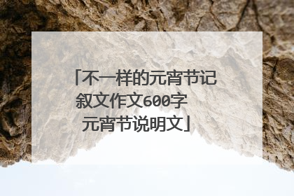 不一样的元宵节记叙文作文600字 元宵节说明文