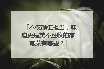 不仅颜值担当，味道更是美不胜收的家常菜有哪些？