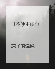 不吵不闹心凉了的说说