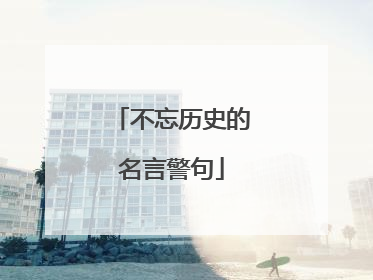 不忘历史的名言警句
