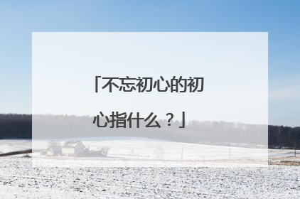 不忘初心的初心指什么?