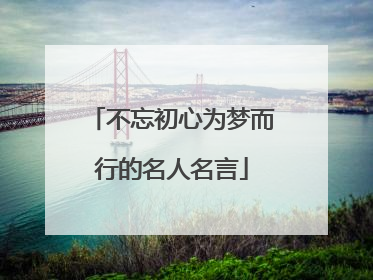 不忘初心为梦而行的名人名言