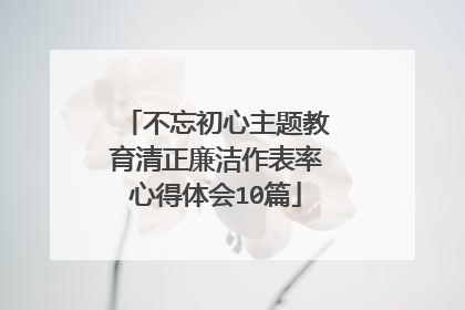 不忘初心主题教育清正廉洁作表率心得体会10篇