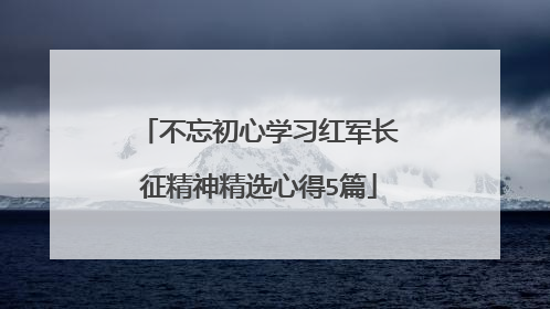 不忘初心学习红军长征精神精选心得5篇