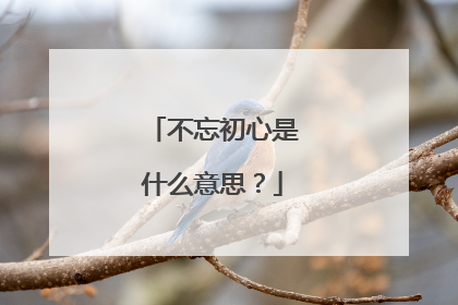 不忘初心是什么意思?