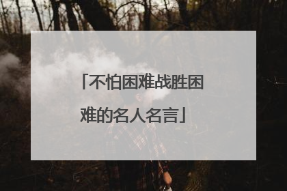不怕困难战胜困难的名人名言