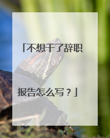 不想干了辞职报告怎么写？
