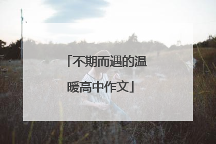 不期而遇的温暖高中作文