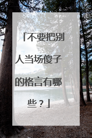 不要把别人当场傻子的格言有哪些?