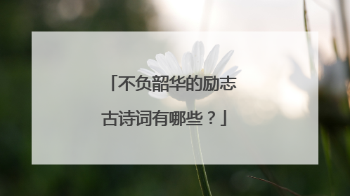 不负韶华的励志古诗词有哪些?