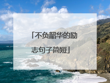 不负韶华的励志句子简短
