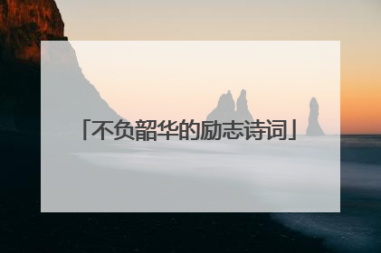 不负韶华的励志诗词