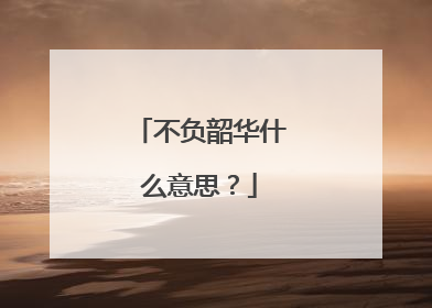 不负韶华什么意思?