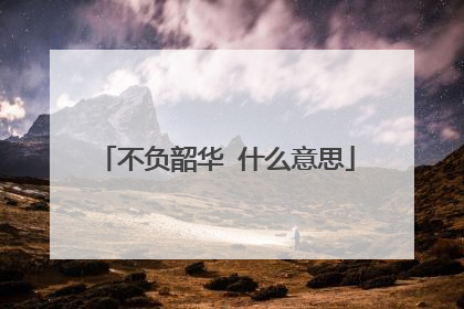 不负韶华 什么意思