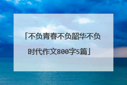 不负青春不负韶华不负时代作文800字5篇