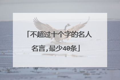 不超过十个字的名人名言,最少40条