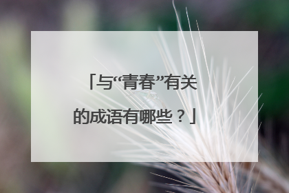 与“青春”有关的成语有哪些？