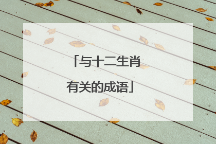 与十二生肖有关的成语