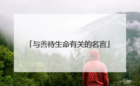 与善待生命有关的名言