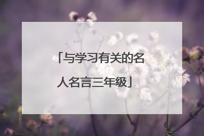 与学习有关的名人名言三年级