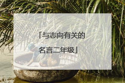 与志向有关的名言二年级