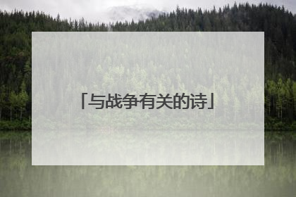 与战争有关的诗