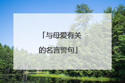 与母爱有关的名言警句