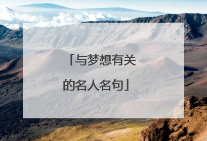 与梦想有关的名人名句