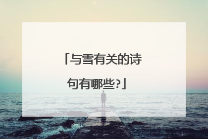 与雪有关的诗句有哪些?