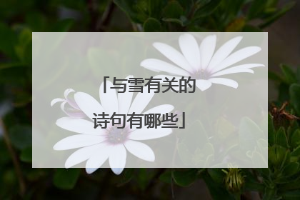 与雪有关的诗句有哪些