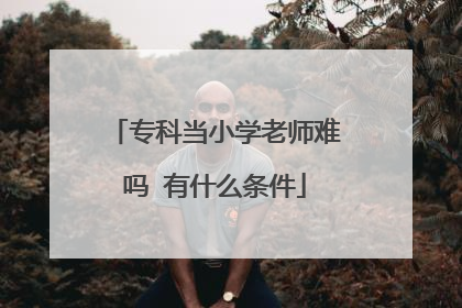 专科当小学老师难吗 有什么条件