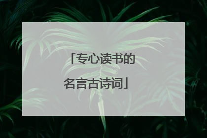 专心读书的名言古诗词