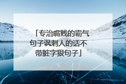 专治嘴贱的霸气句子讽刺人的话不带脏字狠句子