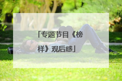 专题节目《榜样》观后感