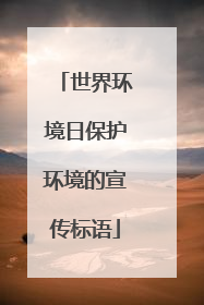 世界环境日保护环境的宣传标语